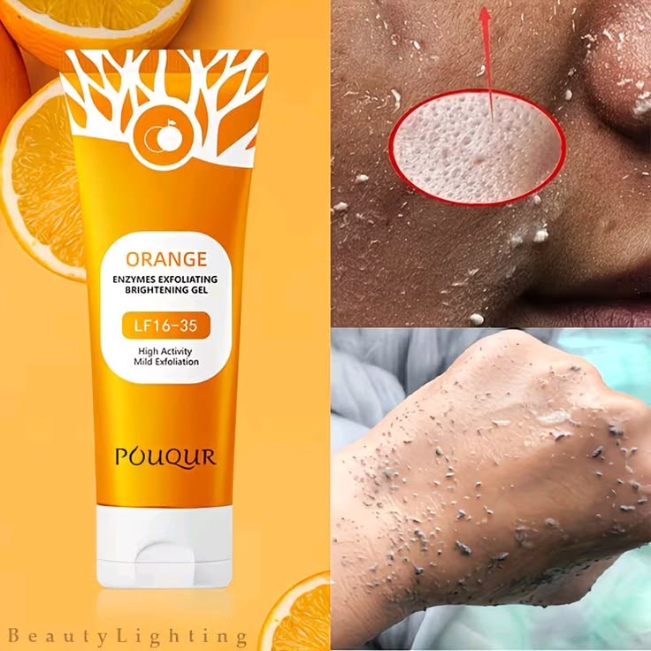 Pouqur Exfoliating Gel Orange Enzyme 100mg – Made in PRC Gentle Skin Exfoliation