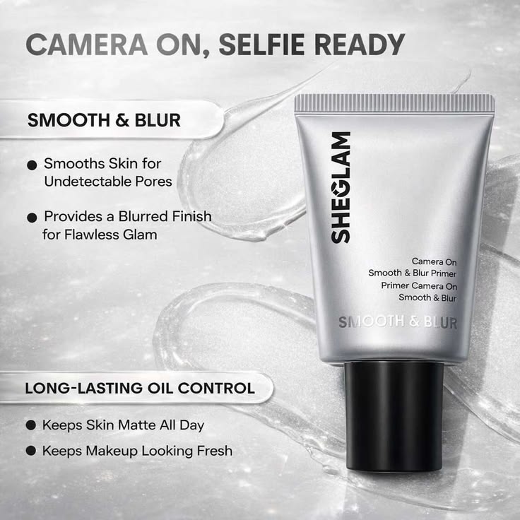 SHEGLAM Camera On Smooth & Blur Primer – Flawless Makeup Base for Smooth Skin