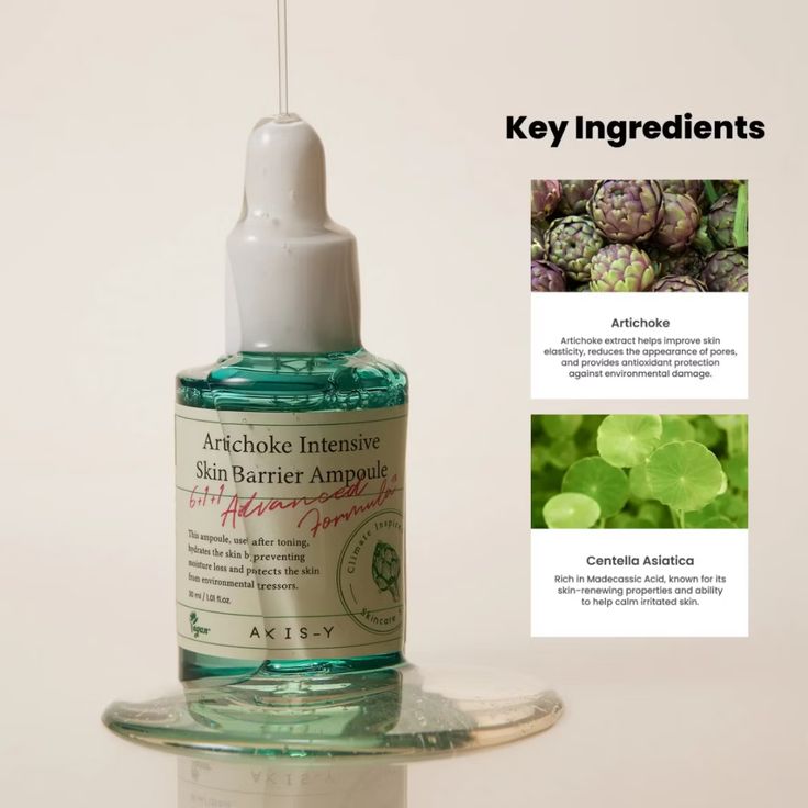 AXIS-Y Artichoke Intensive Skin Barrier Ampoule – Made in Korea Soothing & Hydrating Skincare Solution