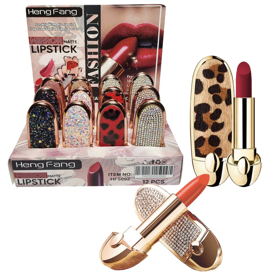 Heng Fang Mirror Matte Lipstick 12 PCS Set – Elegant Colors with a Smooth Matte Finish
