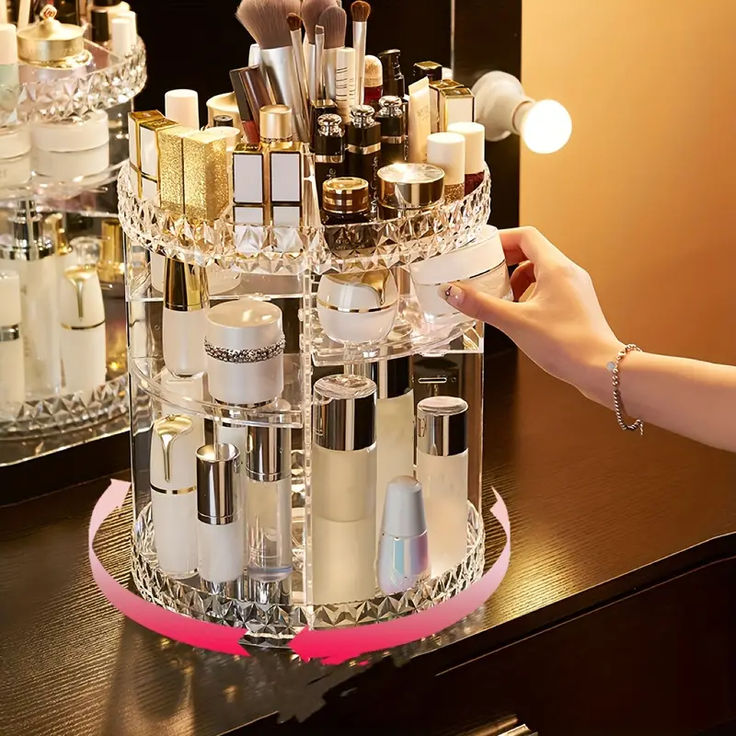 360° Rotating Makeup Organizer Storage Rack