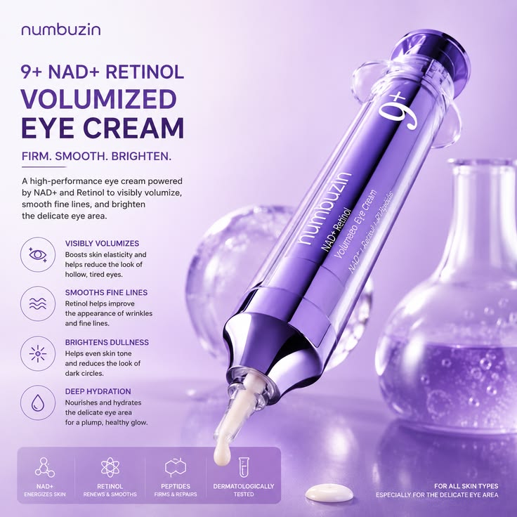 Numbuzin No.9 NAD+ Retinol Volumetox Eye Cream 10ml – Anti-Aging Eye Care Solution